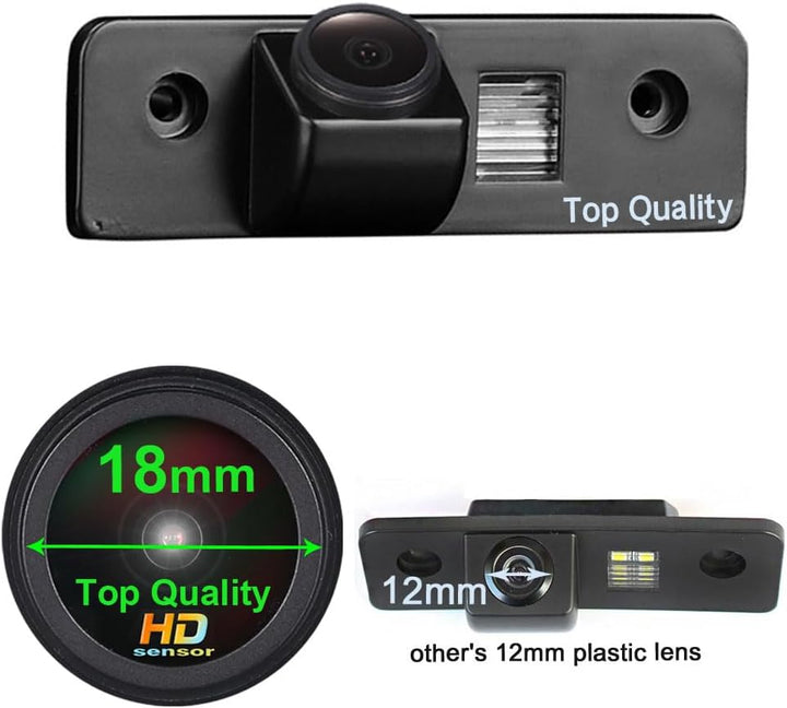 18 mm Lens Super HD Weitwinkel Einparkkamera Wasserdicht Nachtsicht Rückfahrkamera Ersatz für VW Sko
