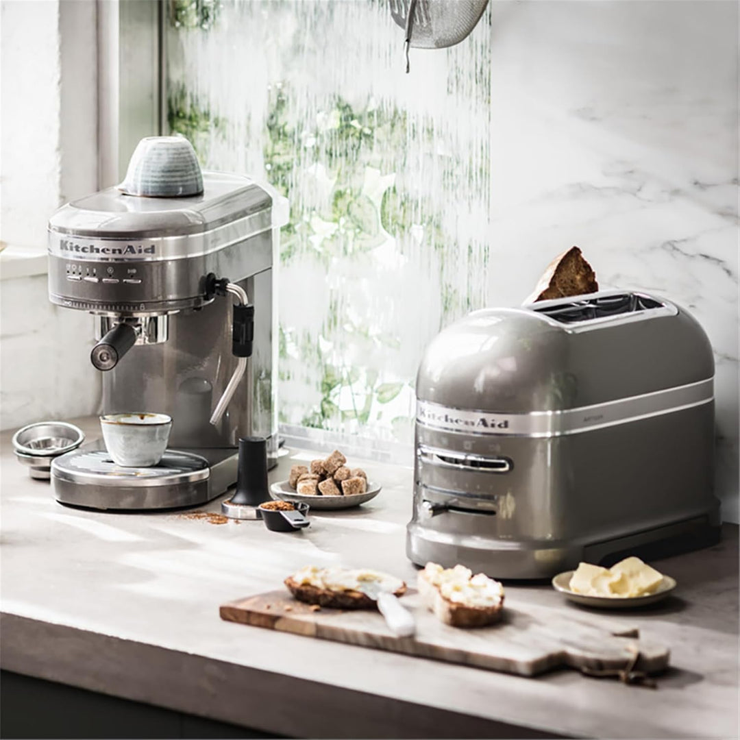 Kitchenaid 5KMT2204EMS Artisan -Toaster für 2 Scheiben, Medaillon silber Medallion Silver, Medallion