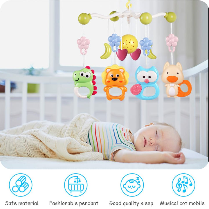 Aolso Babybett-Spielzeug, Mobile für Babybett, Baby Einschlafhilfe Musikspielzeug mit süssen Tieren,