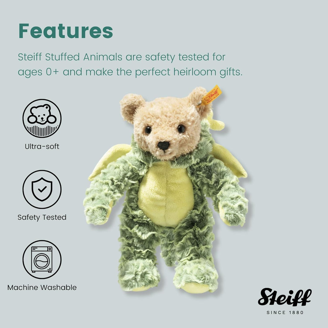 Steiff 113284 Hoodie-Teddybär Drache, Irish Green, 27cm