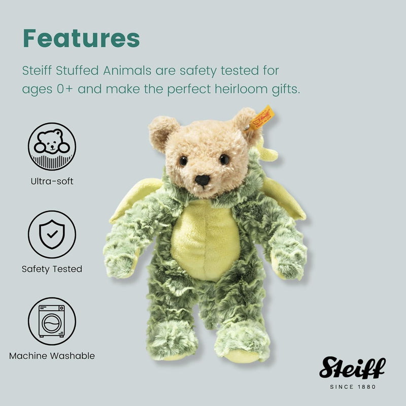Steiff 113284 Hoodie-Teddybär Drache, Irish Green, 27cm