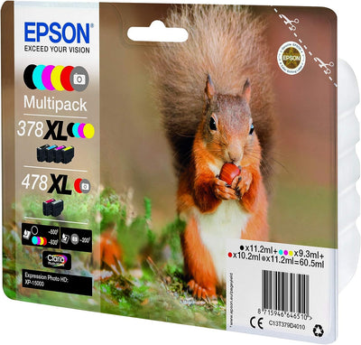 Epson Original 378XL/478XL Tinte Eichhörnchen, XP-15000, Multipack 6-farbig Multipack 378/478 XL Sin