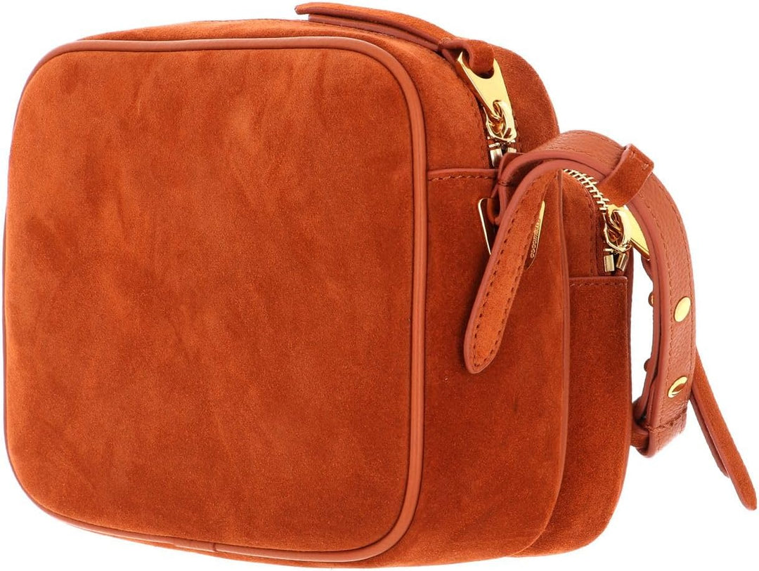 Coccinelle Lea Suede Shoulder Bag Chestnut