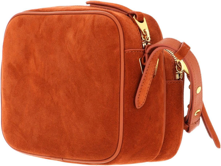 Coccinelle Lea Suede Shoulder Bag Chestnut