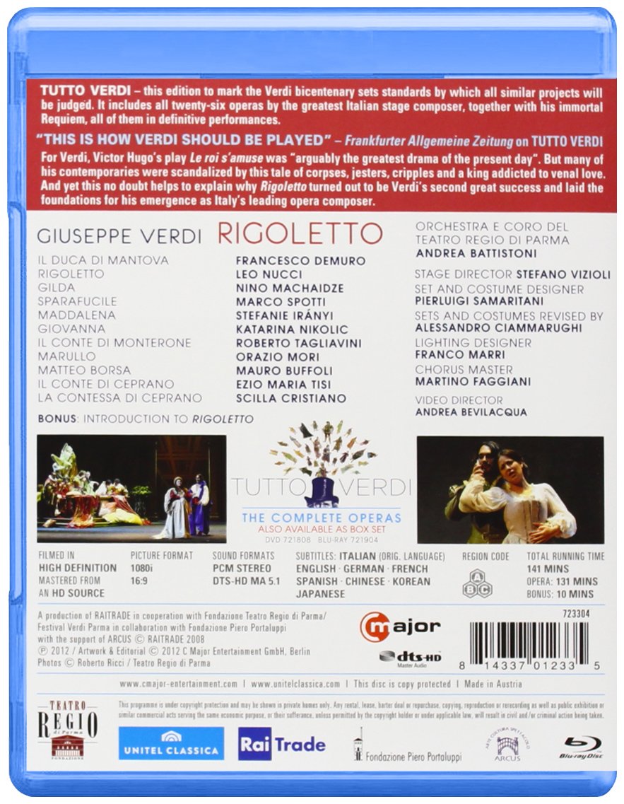 Tutto Verdi: Rigoletto (Teatro Regio di Parma), Blu-ray