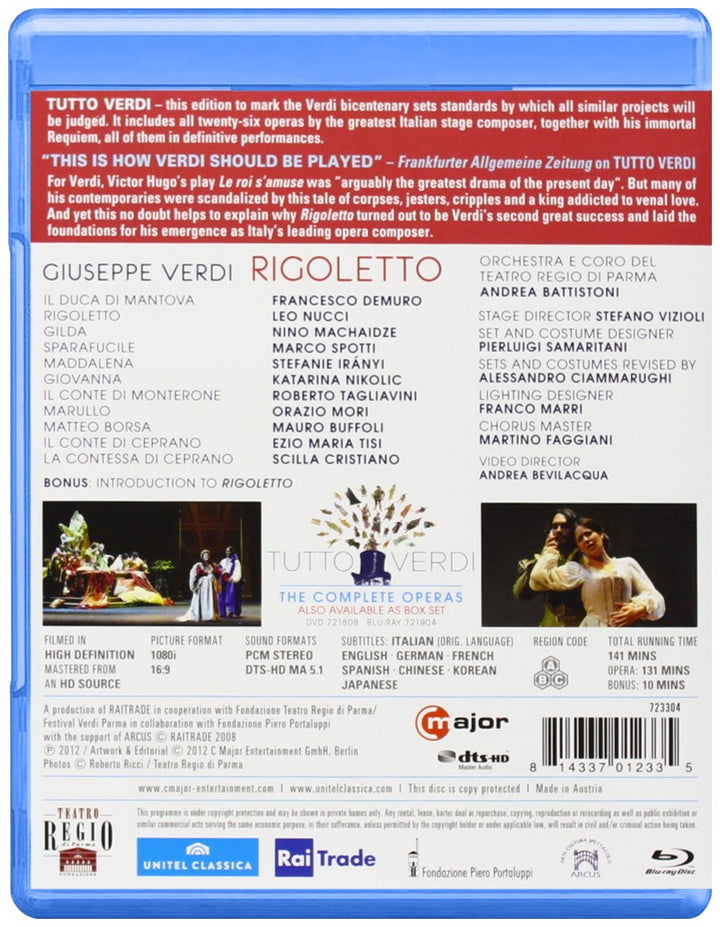 Tutto Verdi: Rigoletto (Teatro Regio di Parma), Blu-ray