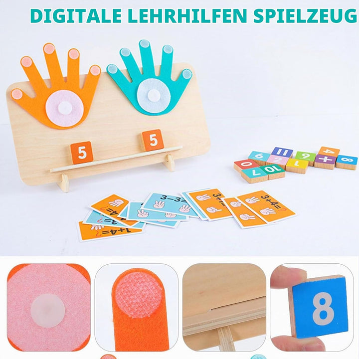 Holz Mathe Spielzeug, Zahlen Lernen für Kinder, Fingerzähl-Mathespielzeug, Zählen Lernspielzeug, Päd