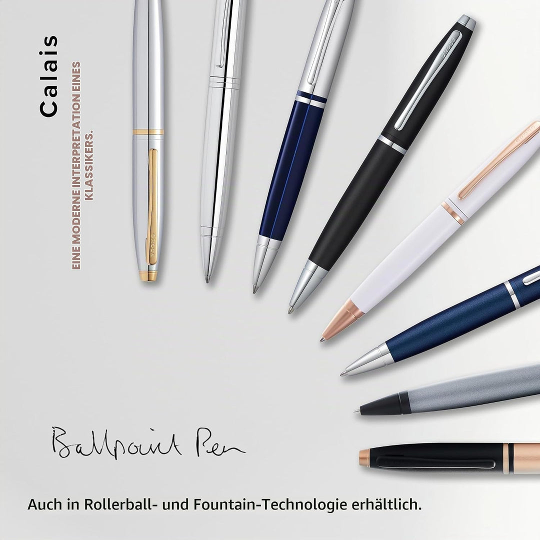 Cross Calais Kugelschreiber (Drehmechanik, Strichstärke M, Schreibfarbe: schwarz, inkl. Geschenkbox)
