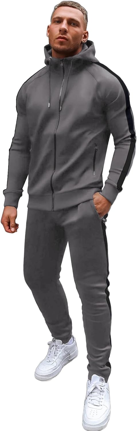 COOFANDY Herren Trainingsanzug Tracksuit Jogginghose Jogginganzug 2 Piece Hoodie Sportanzug Streatwe