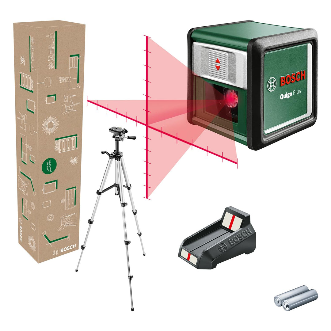 Bosch Home and Garden Bosch Kreuzlinienlaser Quigo Plus mit Stativ (einfaches Ausrichten in gleichen