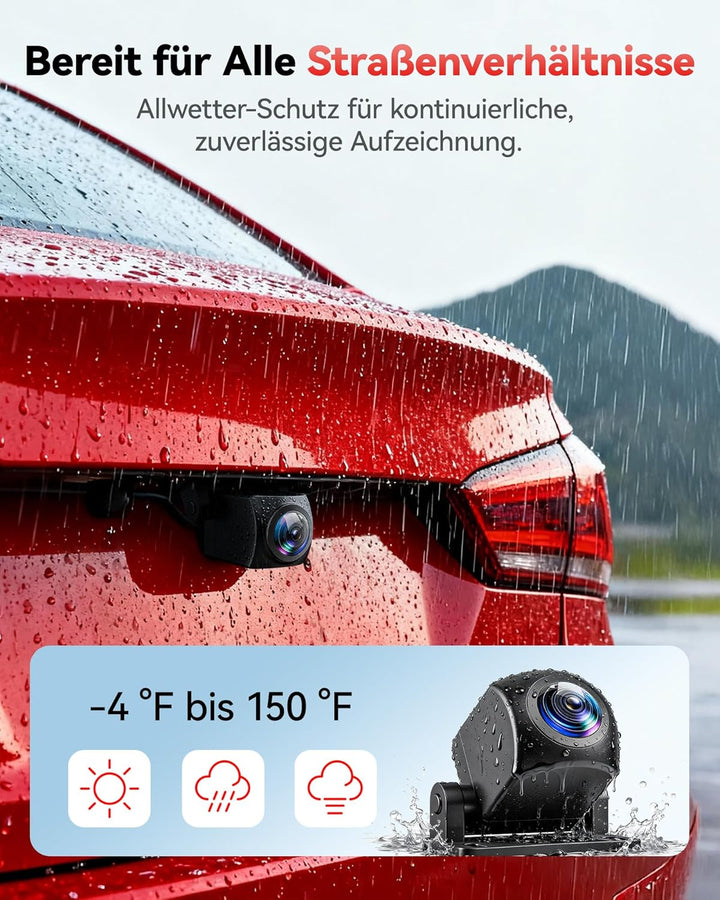 REDTIGER F7N 4K Dashcams mit WiFi GPS Front 4K/2.5K und hinten 1080P Dual Dash Kamera , 3.16" Displa