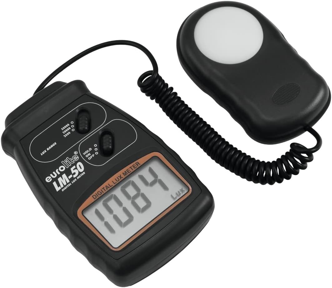 EUROLITE LM-50 Luxmeter | Digitaler Belichtungsmesser zur schnellen Ermittlung der Lichtstärke