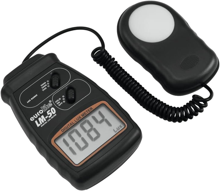 EUROLITE LM-50 Luxmeter | Digitaler Belichtungsmesser zur schnellen Ermittlung der Lichtstärke