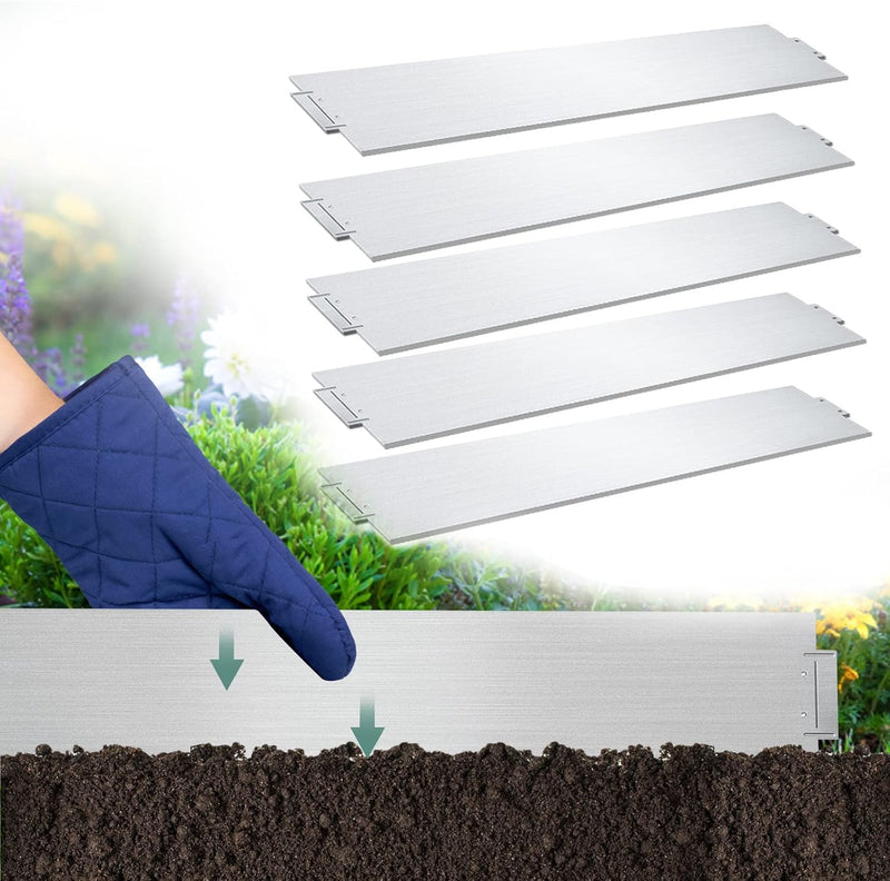 Vigevee Rasenkante verzinkt Metall, 5m 10m 15m 20m 25m 30m 35m 40m 45m 50m 100x15cm oder 100x18cm Be