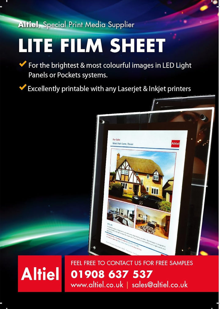 RTL49 – 10 Blatt A3 – premium hintergrundbeleuchtetes Papier/Lite Film® für LED-Licht, Tasche, Leuch