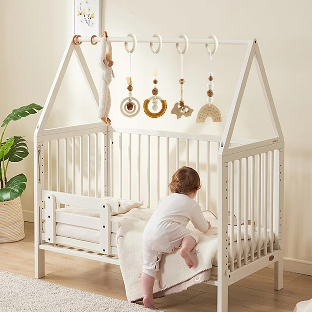 Spielbogen Baby Spielzeug ab 0 Monate Spielbögen Baby Gym Anhänger Holz 4 Stück Spielebogen Babies T