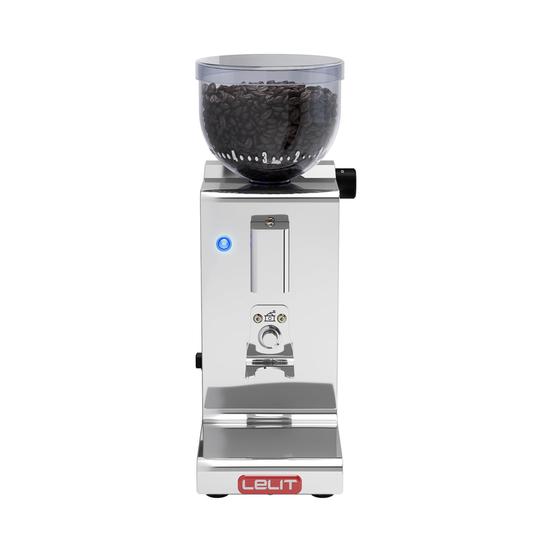LELIT Fred Kaffeemühle - 38 mm konischer Grat und elektronische Dosierung - Edelstahl - Silber