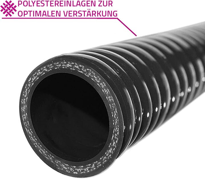 NovaNox® Superflex Silikonschlauch Drahteinlage Ø 13mm bis 54mm Grösse wählbar, Innendurchmesser:Ø 4