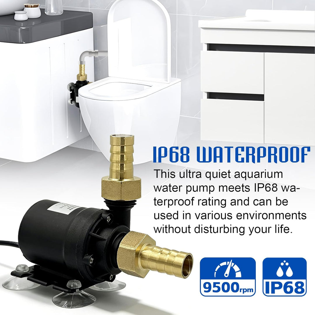 Wasserpumpe Brushless DC 12V, Tauchpumpe Mini mit Keramik Achse, Umwälzpumpe Aquarium, 800L/H, 5m Fö