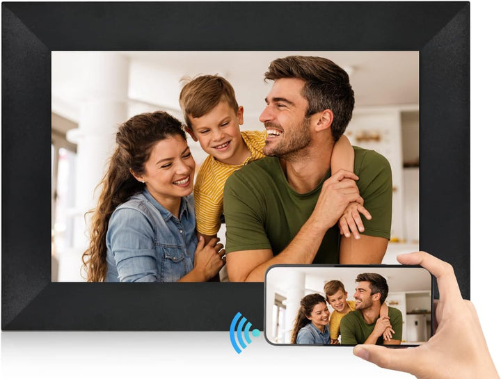 Hyjoy Digitaler Bilderrahmen WLAN 8 Zoll, Smart WiFi Digitale Bilderrahmen mit IPS-Touchscreen HD-Di