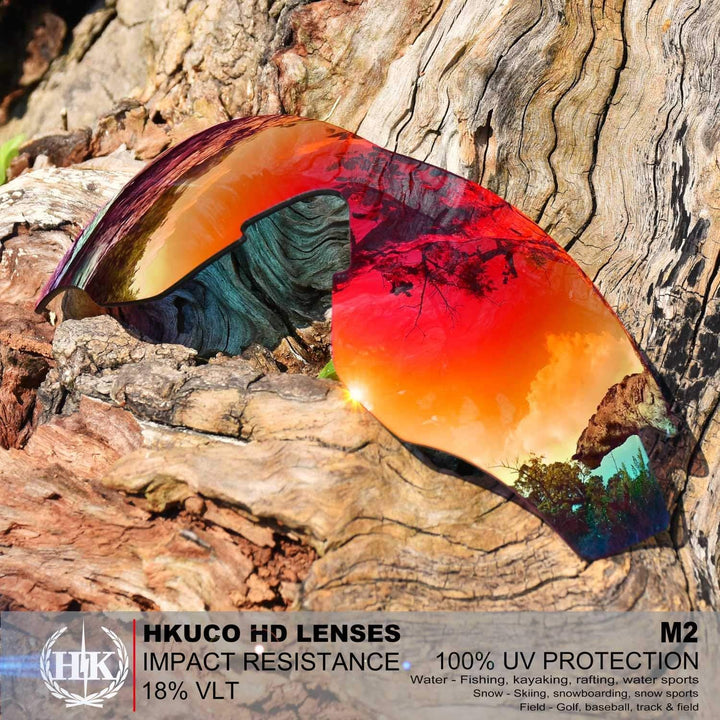 HKUCO Plus Mens Replacement Lenses For Oakley M2 Red/Black Sunglasses