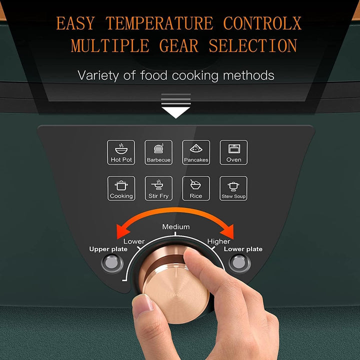 Uten Hot Pot Barbecue, 2 in1 Multifunktion Doppelbratpfanne Grill mit Antihaftbeschichteter Oberfläc