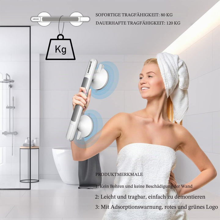Haltegriff Dusche Ohne Bohren,Haltegriffe für Senioren Saugnapf,Badewannengriff,Portable Mobiler Hal