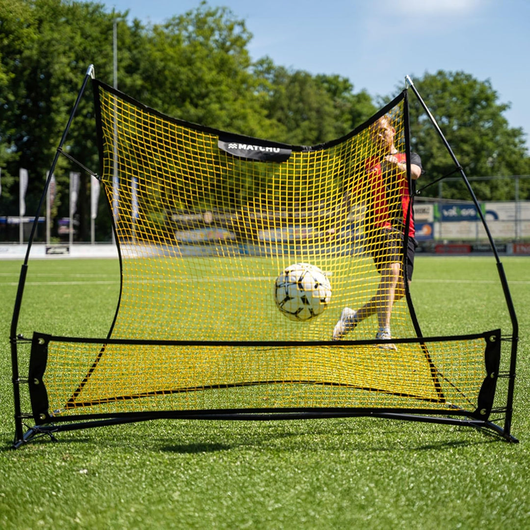 MATCHU - 2-in-1 Fussball Rebounder - Kickback - Geeignet für Fussball und Handball - 183 x 130 cm -