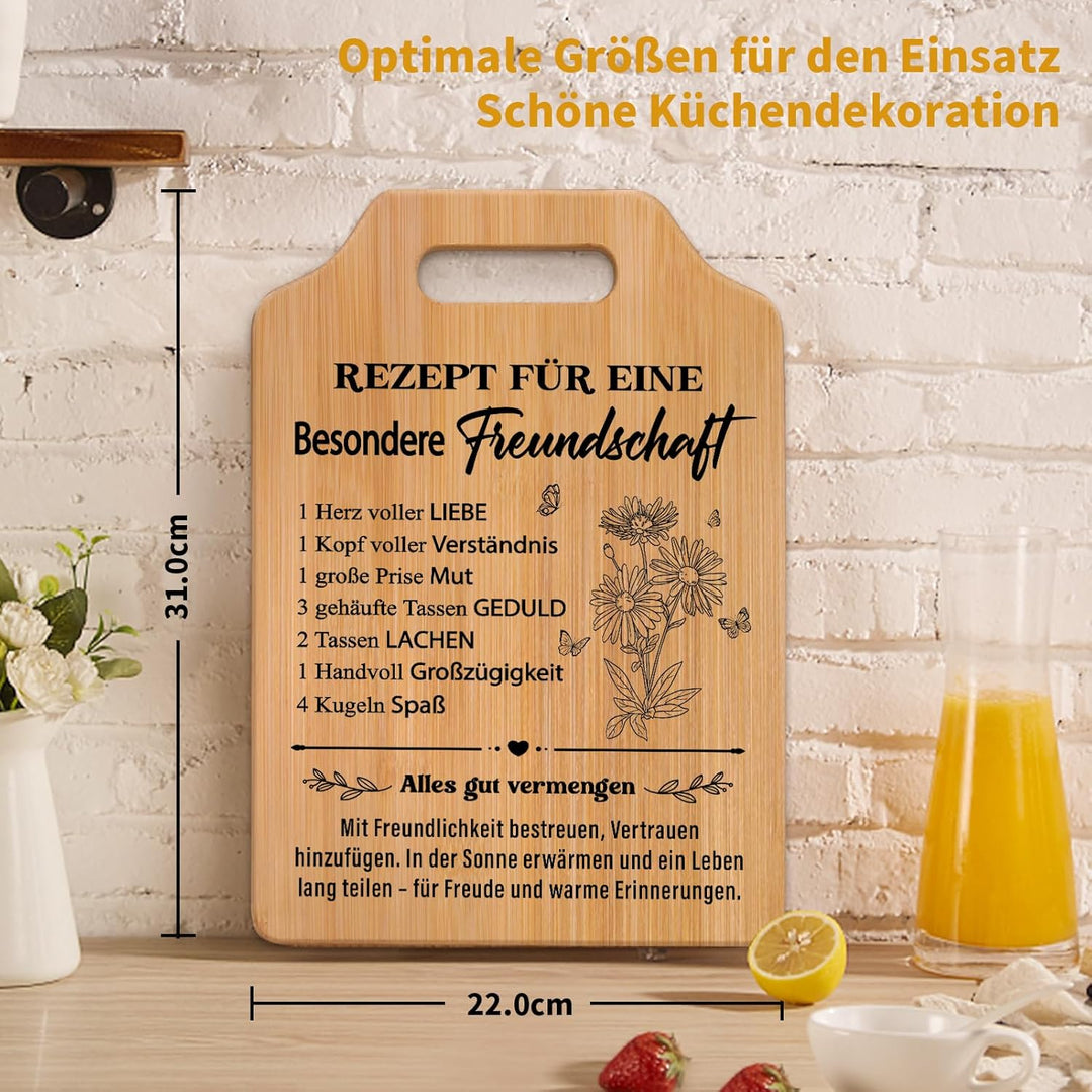 Beste Freundin Geschenke, Bambus Schneidebrett, Geschenk für Beste Freundin zum Geburtstag, zur Hoch