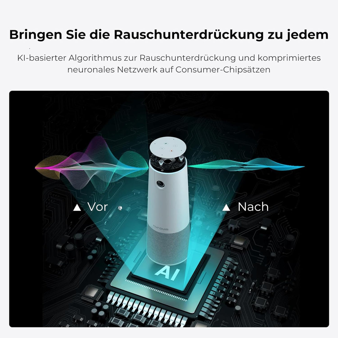 Nuroum C20 1080P Webcam für Videokonferenz, Rauschunterdrückung/100° Weitwinkel/4m Tonaufnahme, Kame