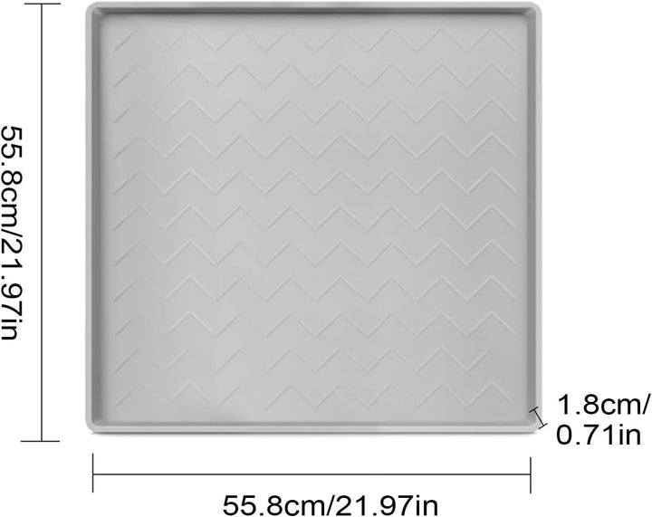 55x55cm wasserdichte Matte | 1.8cm hoher Rand | rutschfeste Unterseite | -/kratzfestes Silikon | Für