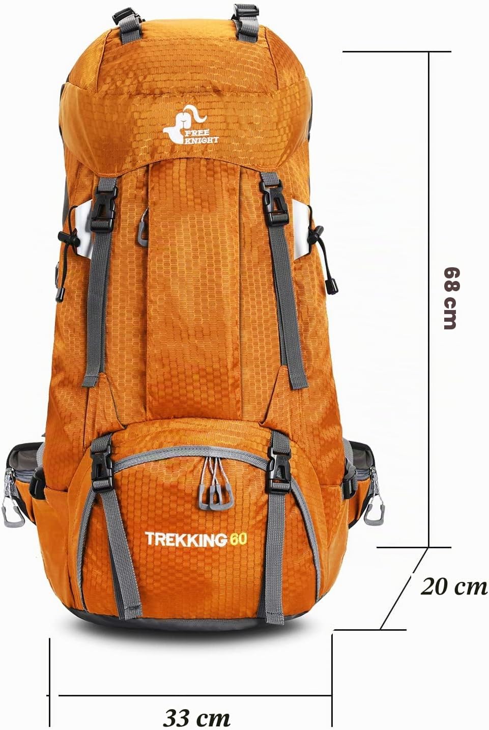 Bseash 60L Wasserdichter leichter Wanderrucksack mit Regenschutz, Outdoor Sport Tagesrucksack Multif