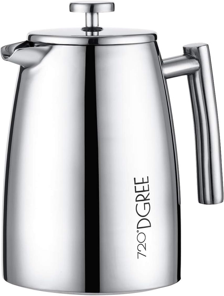 720°DGREE Edelstahl French Press “Sunrise“ - 0,25l bis 1Liter - BPA-Frei - Kaffeebereiter, Pressstem