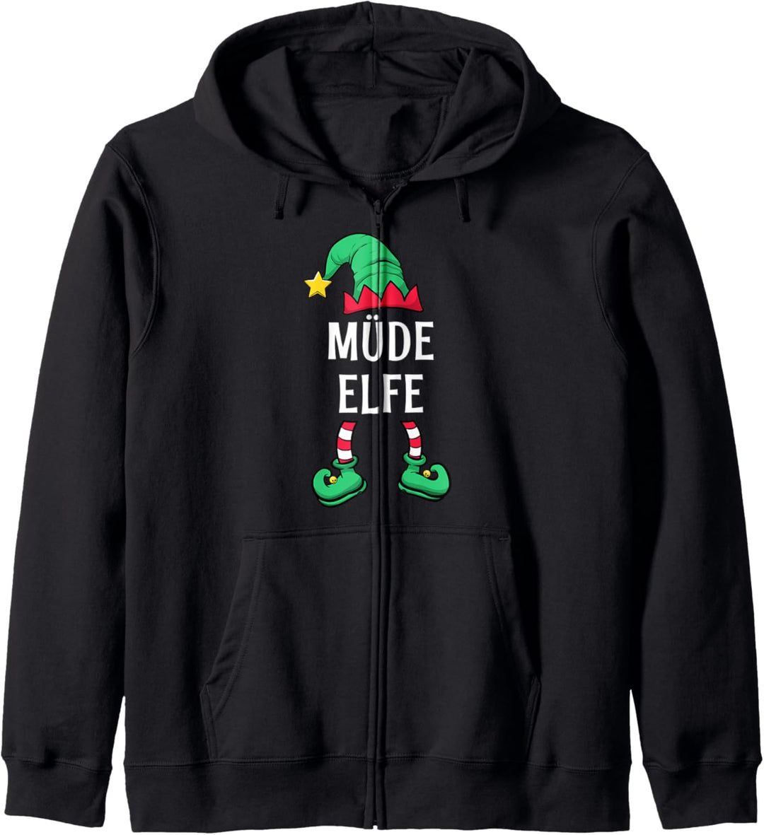 Müde Elfe Partnerlook Familien Outfit Frauen Weihnachten Kapuzenjacke