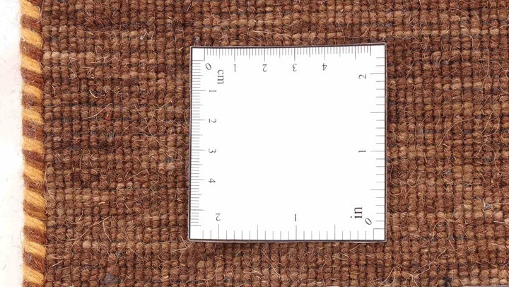 Wollteppich Gabbeh Uni 80x200 Handgewebt Läufer Braun Einfarbig Handarbeit Braun 80x200 cm, Braun 80