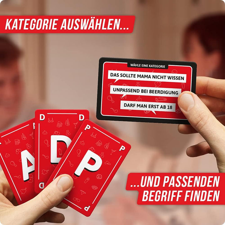 DENKRIESEN Stadt Land VOLLPFOSTEN - ROTLICHT-Duo - Das Kartenspiel und der Spielblock - Rotlicht Edi