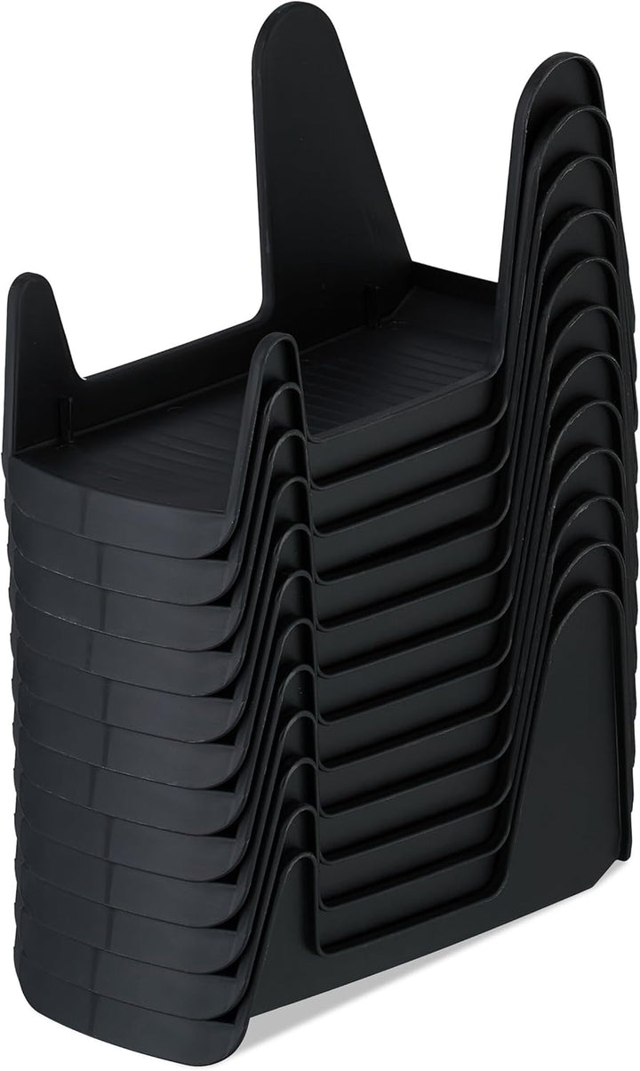 Relaxdays Schuhhalter, 12er Set, bis Grösse 39, rutschfeste Schuhablage, Kunststoff, Ordnungssystem