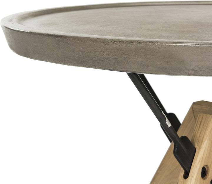 SAFAVIEH Modern Beton Outdoor-Akzenttisch, Dunkelgrau Dunkelgrau 54 x 54 x 43.94 cm, Dunkelgrau 54 x