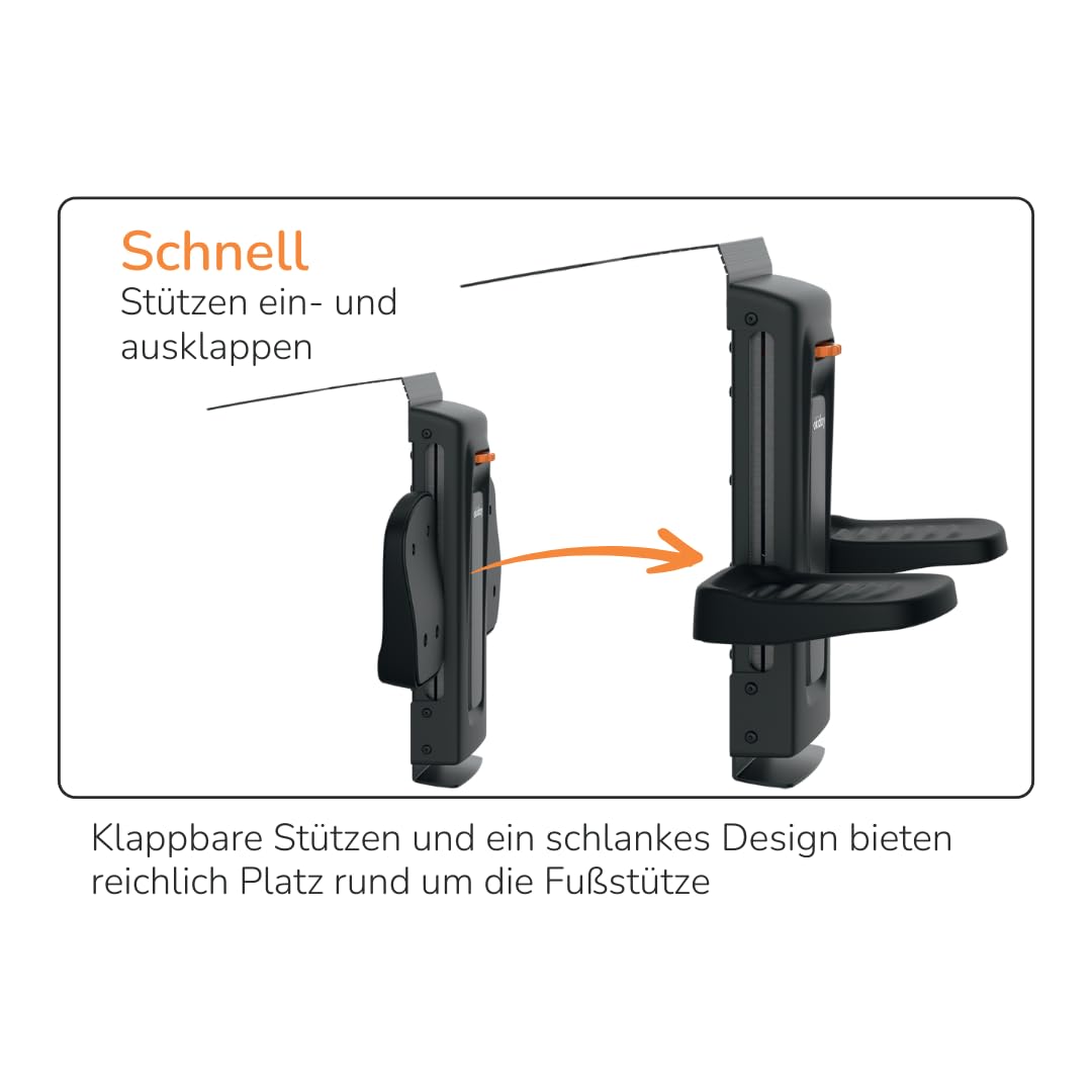 OKIDAY Fussstütze für Autositze - schwarz, für Autositze 15-36 kg, (auch solche mit Standbein), stab