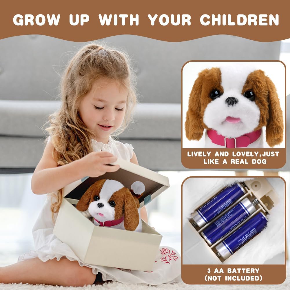 Hund Spielzeug Kinder, Interaktives Elektronisches Spielhund mit Leine der Läuft und Bellt, Kindersp
