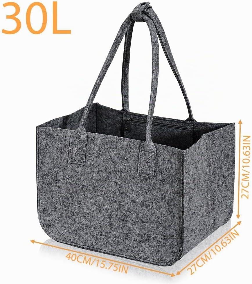 Lighterday 2 Stück 30L Filztasche Gross Einkaufstasche Faltbar,Tote Bag Filztaschen Shopper,Filzkorb