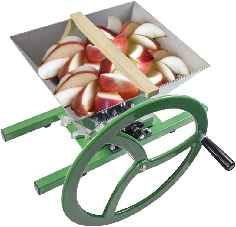 7L Obstmühle Obstmuser Obsthäcksler Beerenmühle mit Handkurbel mit Edelstahltrichter zur Maischehers