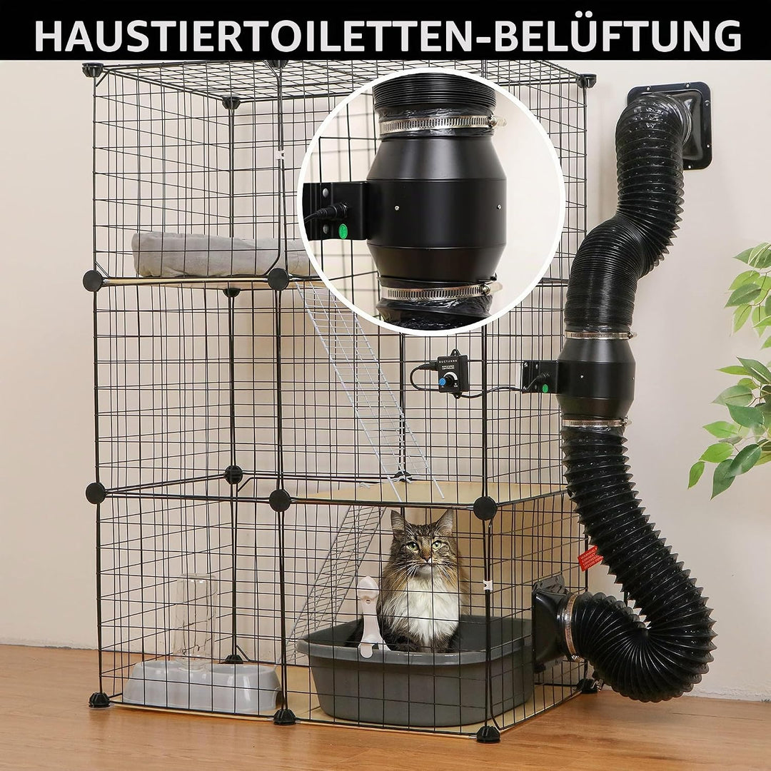DUCTURBO Rohrventilator 100mm Regelbar, 275m³/h Inline-Kanalventilator Abluftventilator Ideal Rohrlü
