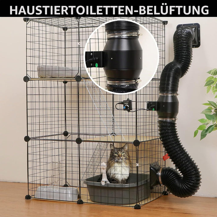 DUCTURBO Rohrventilator 100mm Regelbar, 275m³/h Inline-Kanalventilator Abluftventilator Ideal Rohrlü