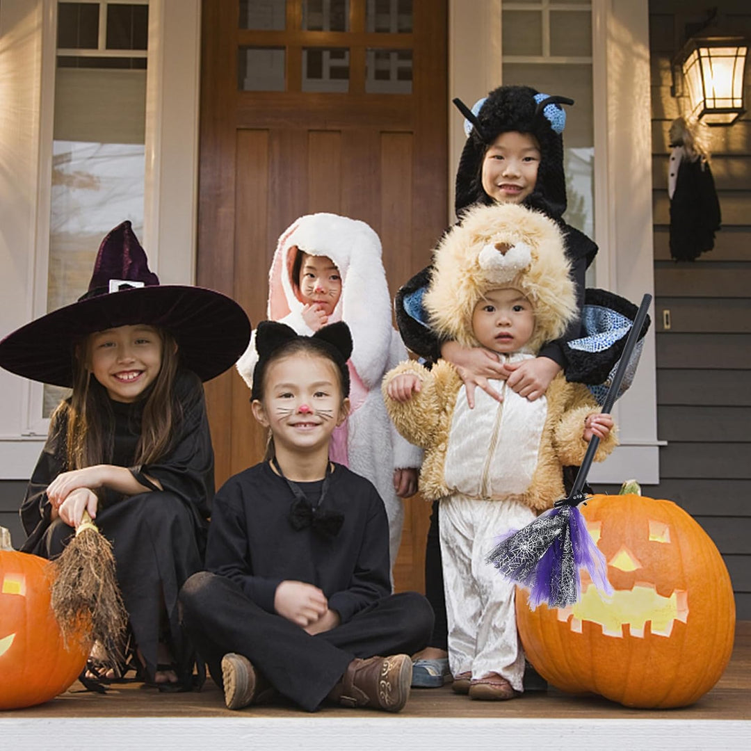 FOMIYES Kinderbesen Halloween Hexenbesen Hexenbesen Kinder Reisigbesen (Violett), Violett