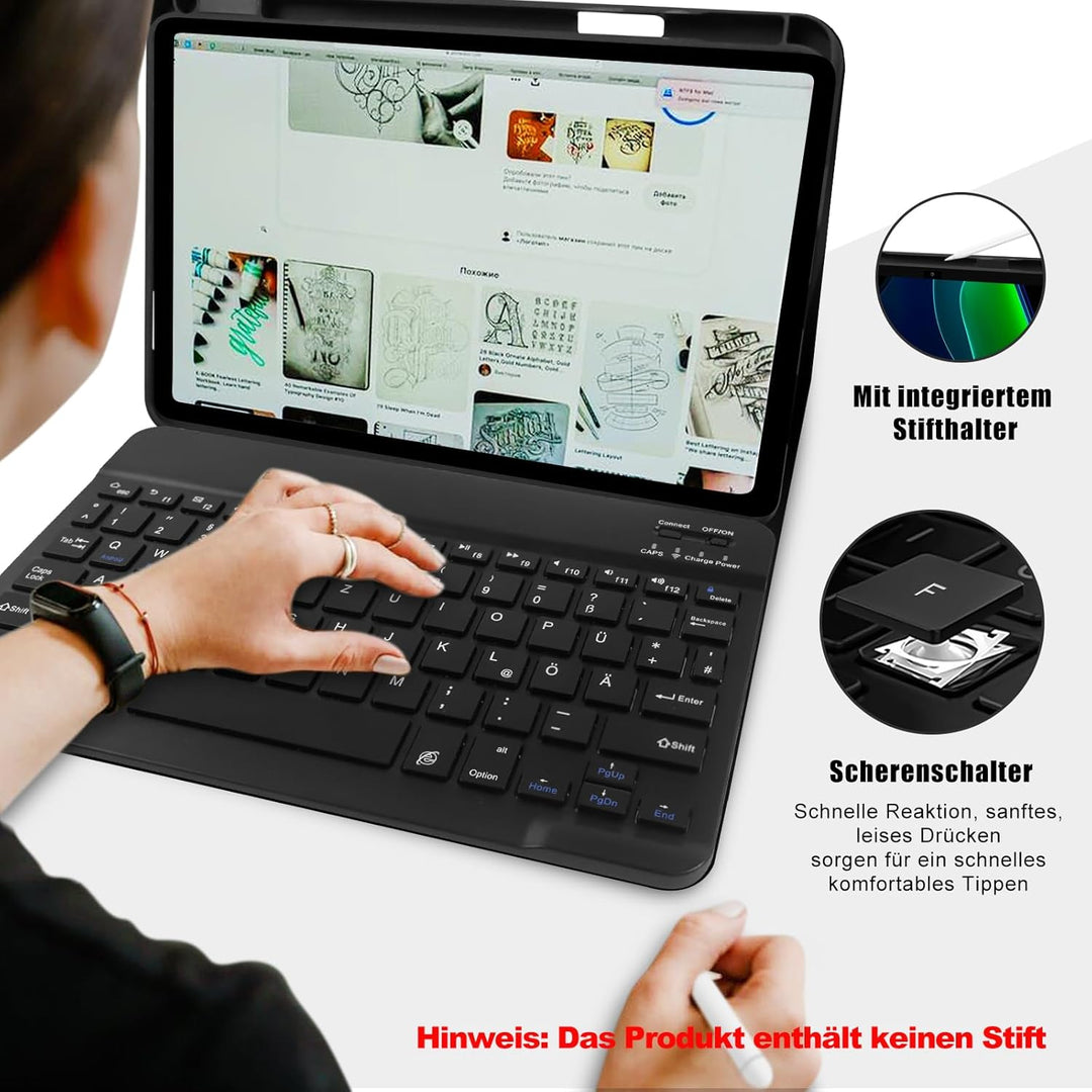 YUEJIDZ Tastatur Hülle für ‎Xiaomi Pad 6 11 Zoll,Smart Cover mit QWERTZ Deutsch Tastatur für Xiaomi
