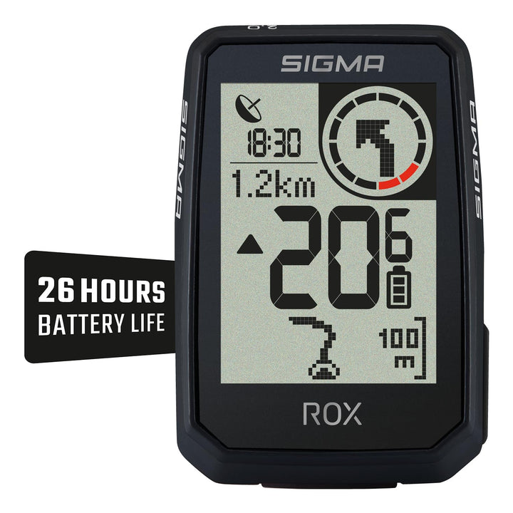 SIGMA ROX 2.0 Endurance Black | 26h Akkulaufzeit | kabelloser Fahrradcomputer | GPS und Navigation i