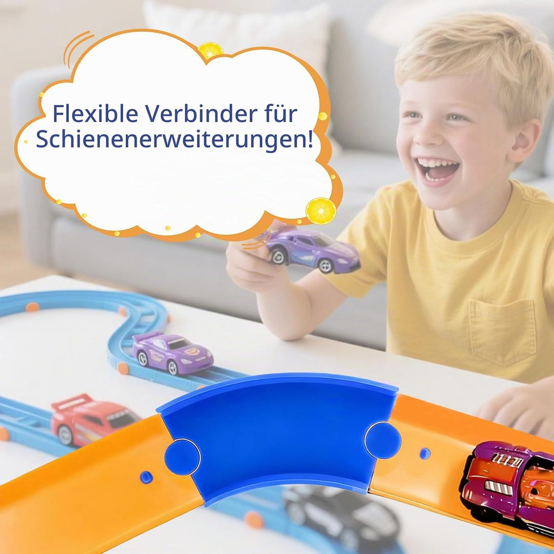 Sinbana 6stk Kurvenschienen-Set für Hot Wheels, ABS-Schienenkomponenten mit 45 Grad -Kurve Spielzeug
