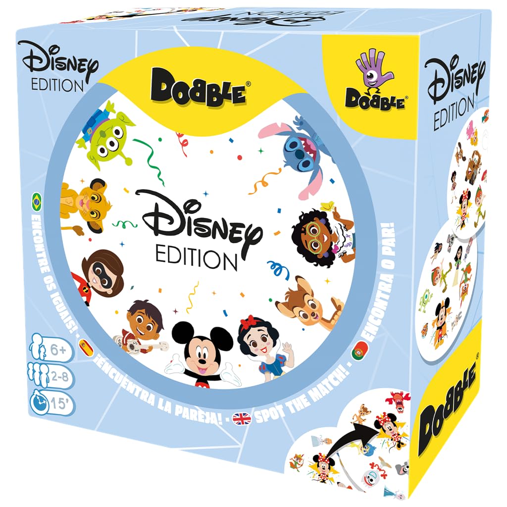 Zygomatic Dobble Disney Edition, Action- und Reflexionskarten für Erwachsene und Kinder, ab 6 Jahren