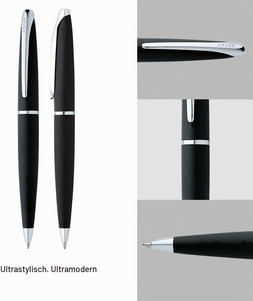Cross ATX Kugelschreiber (Drehmechanik, Strichstärke M, Schreibfarbe schwarz, inkl. Geschenkbox) bas